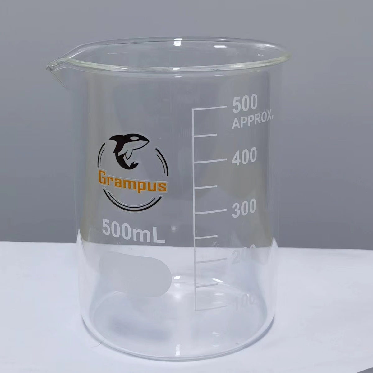 Graduation Beaker Low Form Glass Beaker, with Spout, Marking Spot and Printed Graduation ...